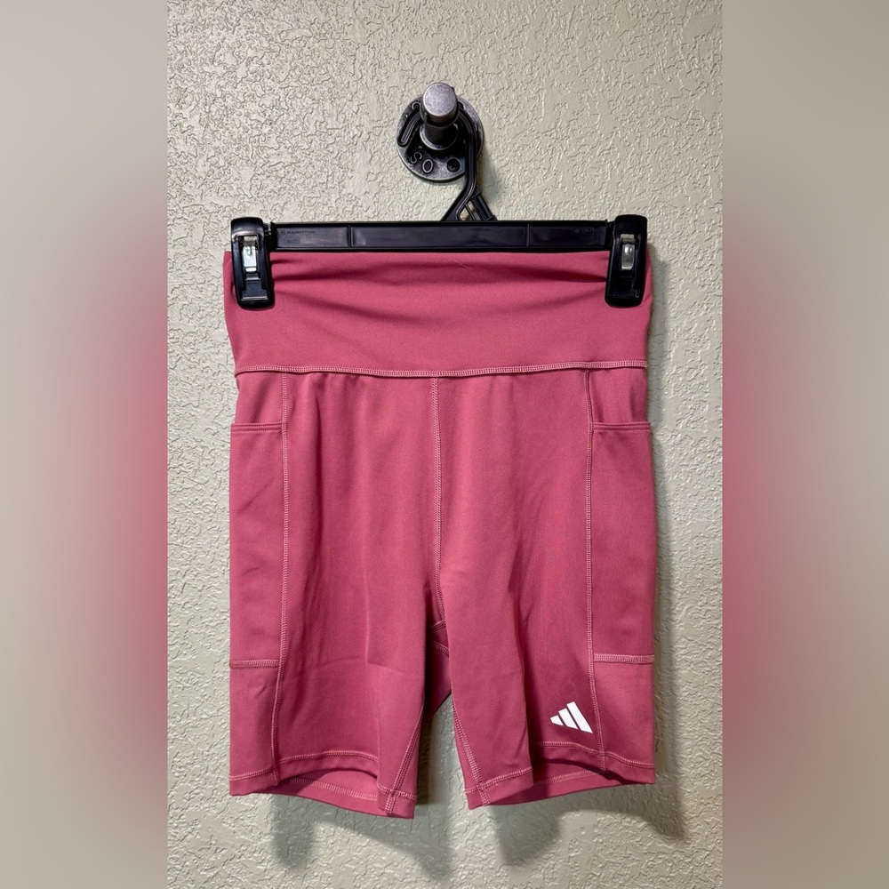 adidas Pink Womens Bike Shorts with Side Pockets NWT S
